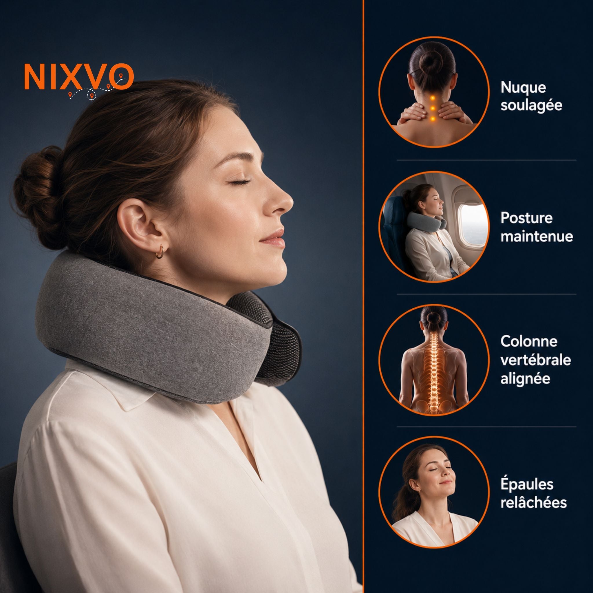 coussin mémoire de forme voyage ergonomique