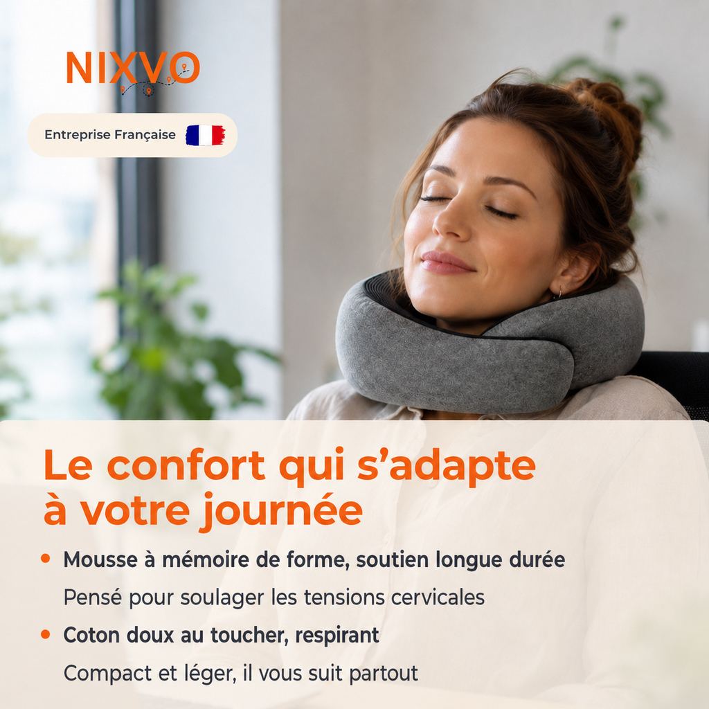 NIXVO Cloud - Coussin Cervical Ergonomique à Mémoire de Forme