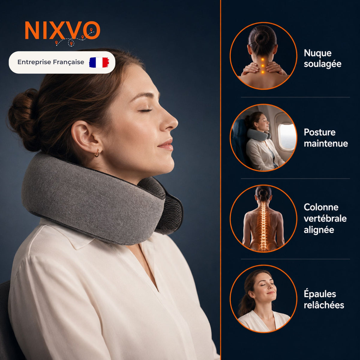 NIXVO Cloud - Coussin Cervical Ergonomique à Mémoire de Forme